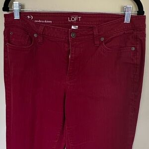 Red Skinny Jeans - Loft Size 12